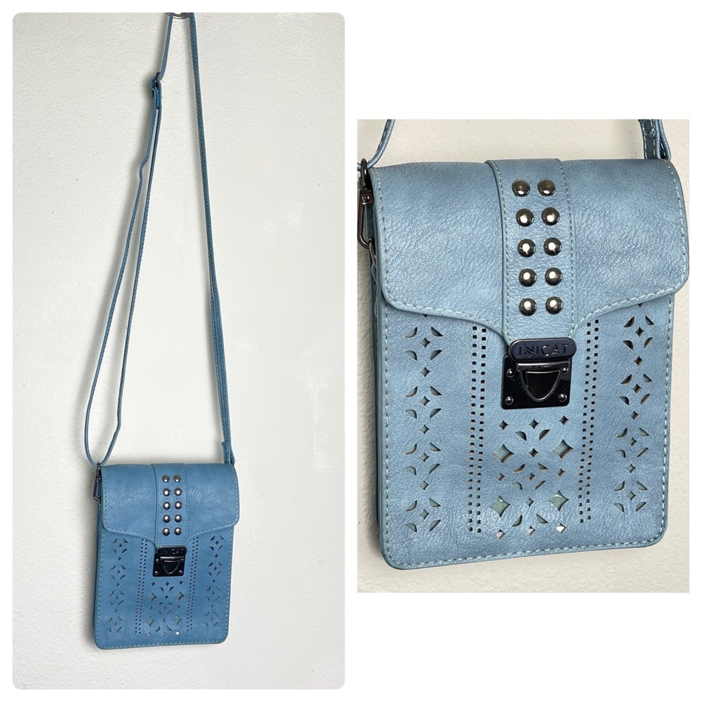 RFID Blocking Mini INICAT Vegan Crossbody Bag | MINICAT purse studded wallet